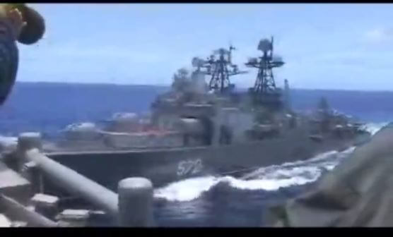 Navy releases video of navy ship nearly colliding with Russian destroyer