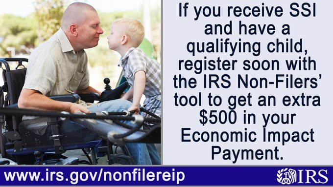Act Soon: If you get SSI or Disability and have a child then update your info to get extra $500 stimulus