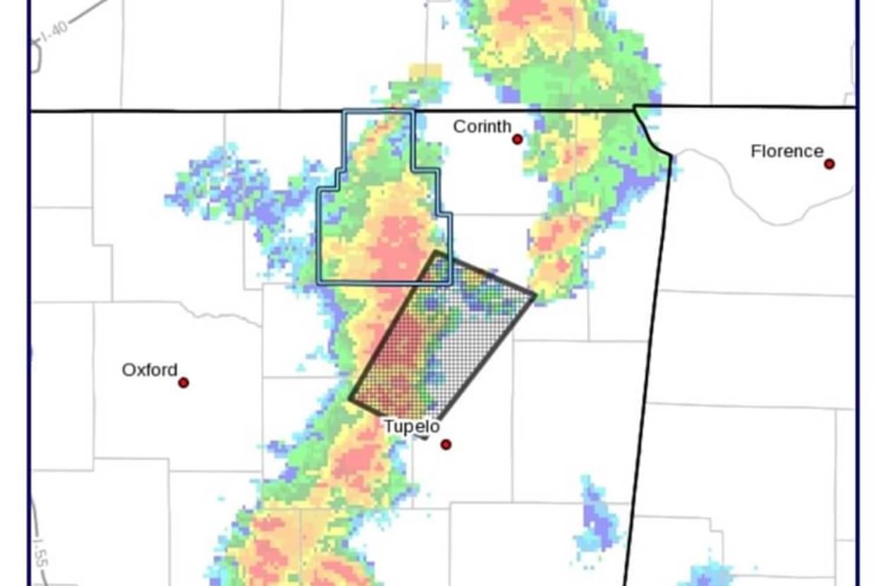 Significant weather advisory and flood warning issued for Tippah County