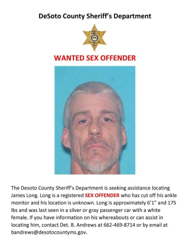 Police searching for missing sex offender who cut off his ankle monitor |  Tippah News