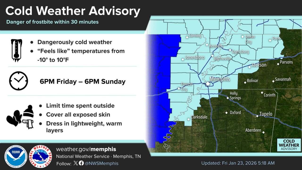 Mid-South issues cold weather advisory amid winter storm | Tippah News