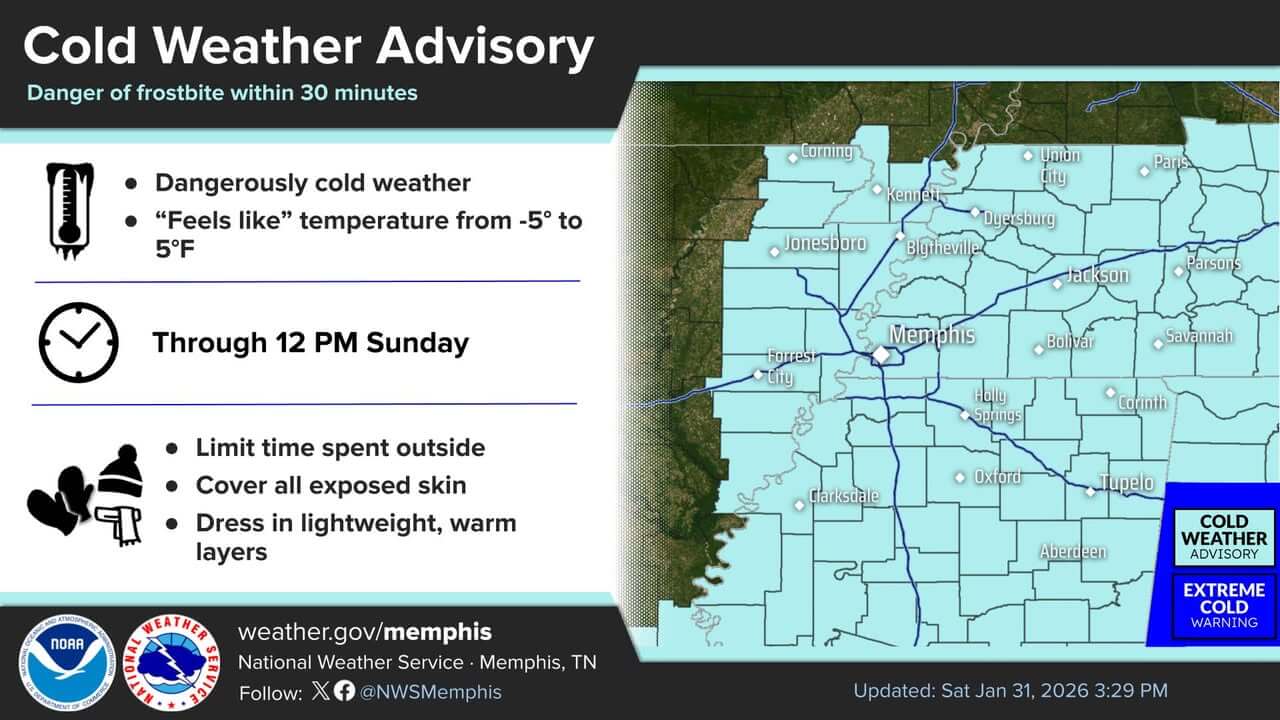 Cold Weather Advisory in Effect Through Sunday Morning | Tippah News