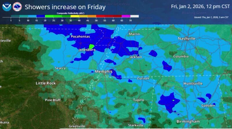 Image for: Rain Expected in Tippah County Friday as Cold Front Approaches, Local Source Reports