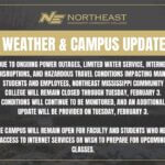 Northeast Mississippi Community College to Stay Closed Through Feb. 3 Amid Severe Outages Due to ongoing power outages, limited water service, internet disruptions, and hazardous travel cond