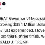 President Trump approves Mississippi disaster declaration request I just got off the phone with a great friend of the people of Mississippi- President Donald J