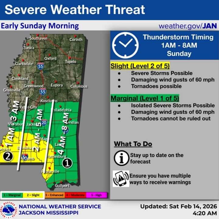 National Weather Service issues slight risk of severe weather in ...