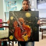 Ripley student paints guitar displayed at Blues Alley, group says 🎨🎸 A big THANK YOU to Ripley High School student and Main Street Ambassador Dashayla Shead for paint