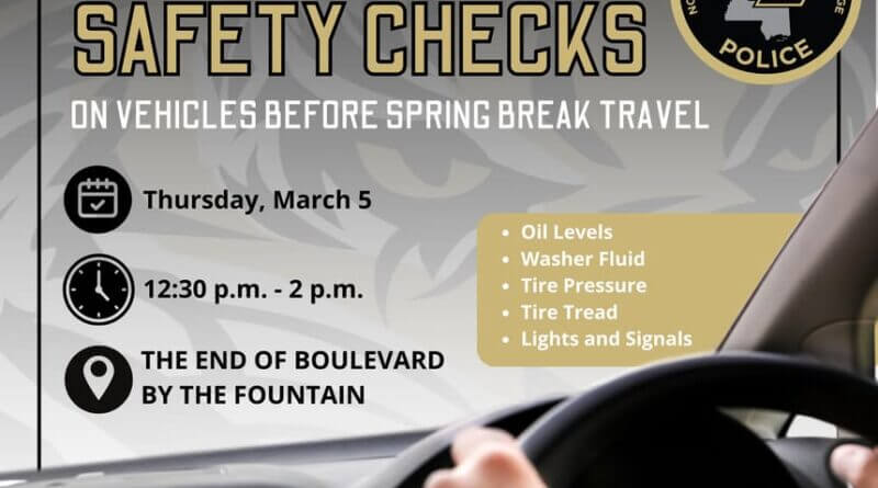 NEMCC police to offer free vehicle safety checks March 5 Before you hit the road for Spring Break, let NEMCC Campus Police help you travel with confidence!