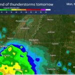 Forecasters warn of storms Monday; large hail the main threat More showers and thunderstorms are on their way tomorrow evening