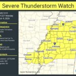 Severe thunderstorm watch issued for parts of Arkansas, Louisiana, Mississippi and Tennessee Photos from US National Weather Service Memphis Tennessee's post