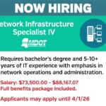 Michigan DOT seeks Network Infrastructure Specialist in Jackson 🧠 Big networks need big thinkers