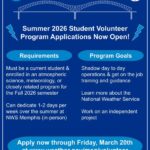 Student volunteer applications due Friday, March 20 Applications for our Student Volunteer program will be closing THIS Friday (3/20)