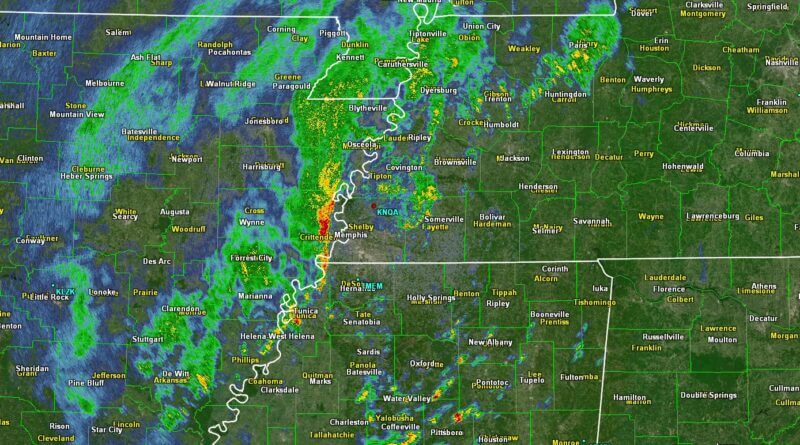 Radar shows showers, storms; damaging winds possible in north Mississippi 12PM Radar Update 📡 we have a broad swath of showers and the occasional thunderstorm moving through