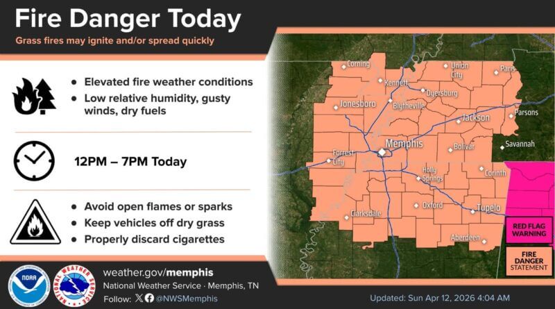 National Weather Service: Fire danger elevated across Mid-South Photos from US National Weather Service Memphis Tennessee's post