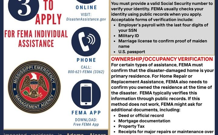 Mississippi residents in 36 counties impacted by the January 23–27 winter storms (DR-4899) may be el