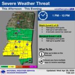 Slight risk of severe storms in parts of Mississippi 🚨 Severe Weather🚨