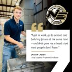 NEMCC student becomes first graduate of logistics program and Hago apprentice “Like a lot of seniors, I didn’t know exactly what I wanted to do,” Laster said