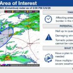 Forecast model shows storms possible if front stalls Here is where we are watching