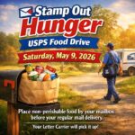 USPS Stamp Out Hunger food drive set for Saturday, May 9 Don’t forget — the USPS Stamp Out Hunger Food Drive is this Saturday, May 9!