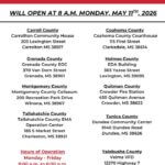 Disaster centers for DR-48-99 to open May 11 in nine counties REMINDER: Disaster Survivor Assistance Centers for DR-48-99 in the following counties will open on M