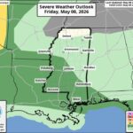 Parts of Mississippi face marginal risk for severe storms Parts of Mississippi are under a marginal risk for severe storms this afternoon into tonight (5/8/26