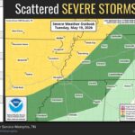 Storm Prediction Center issues slight risk for severe storms Tuesday in northeast Arkansas, Missouri Bootheel and far west Tennessee The Storm Prediction Center has issued a Slight Risk (2/5) for severe thunderstorms on Tuesday for n