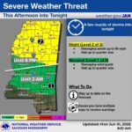National Weather Service issues slight risk for severe storms for parts of the state The National Weather Service has issued a slight risk for severe storms for parts of the state this