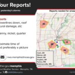 Residents asked to report wind, hail or flood damage in Cash, Ark., and Tishomingo, Miss. If you saw wind damage, hail, or flooding from yesterday's storms in areas like Cash, AR, Tishomingo