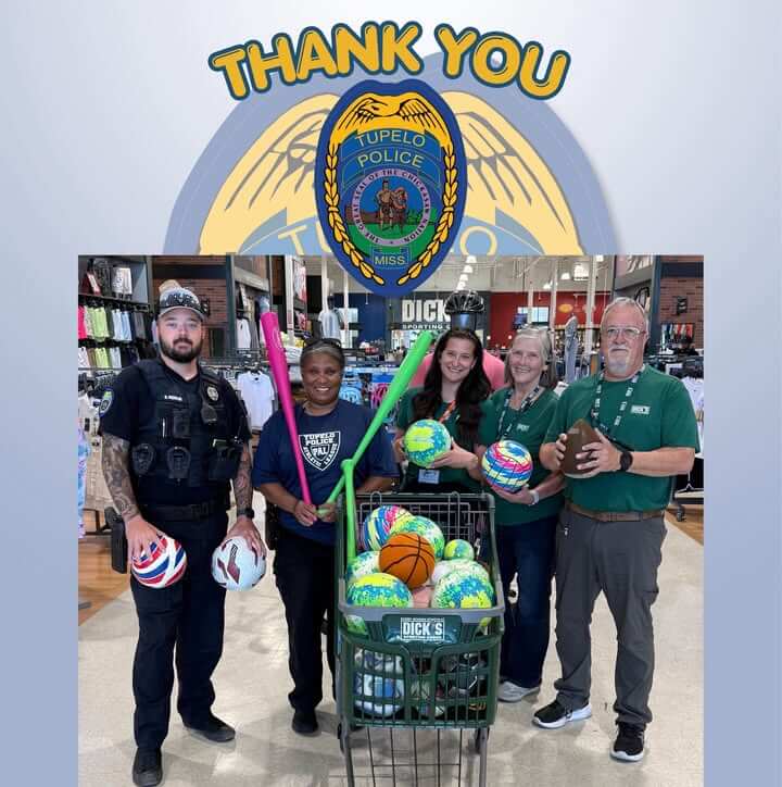Dick's Sporting Goods donates balls, toys to Tupelo police