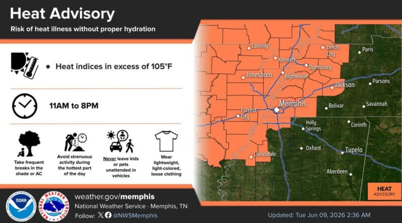 Heat advisory issued as early summer heat wave hits Mid-South Photos from US National Weather Service Memphis Tennessee's post