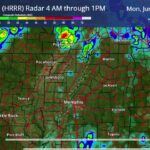 HRRR model shows potential storms moving from Oklahoma, Kansas into Arkansas The HRRR seems to have a good handle on the current development over NE Oklahoma and SE Kansas