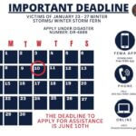 Deadline tomorrow to apply for aid after Jan. 23-27 storms, FEMA says ❗❗REMINDER: Tomorrow is the final day for residents affected by the January 23–27 winter storms to a