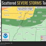 Low-to-medium chance of severe storms in eastern Arkansas, Missouri Bootheel and West Tennessee There is a low to medium chance of severe storms for locations across eastern AR, the MO Bootheel, a