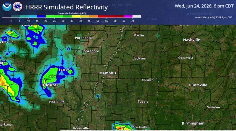 An uptick in shower and thunderstorm coverage is anticipated this evening and into the overnight hou