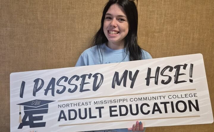Northeast Mississippi Community College student earns high school equivalency diploma Congratulations to NEMCC AE at Booneville student, Meaghann Sheffield, on earning her High School Eq