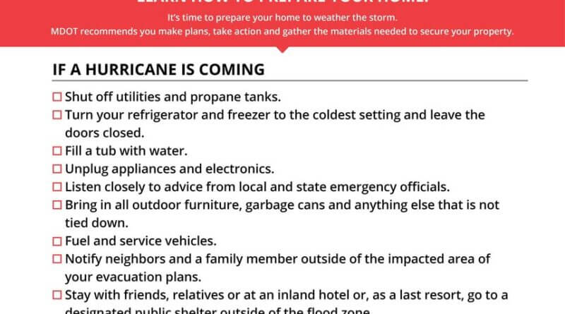 GoMDOT posts free hurricane preparedness checklists, urges early planning 🌀 Hurricanes don't send calendar invites, folks!