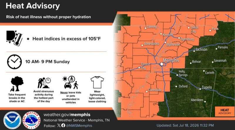 Mid‑South Heat Wave to Peak Tuesday, NWS Memphis Says Photos from US National Weather Service Memphis Tennessee's post