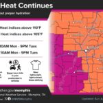 NWS: Heatwave to Persist Through Tuesday; Delta Under Extreme Heat Warning Photos from US National Weather Service Memphis Tennessee's post