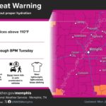 Extreme Heat Warning in effect through 8 p.m. Tuesday, NWS Memphis says Photos from US National Weather Service Memphis Tennessee's post