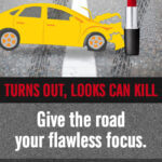 Social post warns drivers not to apply makeup while driving on National Lipstick Day 💄 We heard it's National Lipstick Day, so air kisses, y'all!