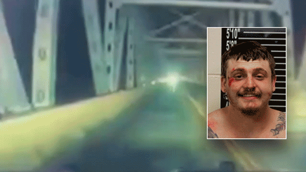 Missouri man jumps from bridge into lake to flee deputies, video shows Watch: Missouri suspect dives headfirst off bridge in wild bid to evade deputies