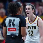 Caitlin Clark yells at official after no-call in Fever loss to Valkyries Caitlin Clark drops F-bombs at official while arguing Fever weren't getting the same whistle as Valk