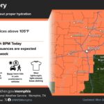 Heat advisory in effect for areas along, west of Mississippi River Photos from US National Weather Service Memphis Tennessee's post