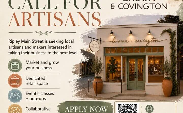Ripley Main Street seeks artisans for Brown & Covington opening this fall Coming soon this fall—Brown & Covington!