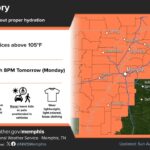 NWS Memphis issues Heat Advisory for areas near, west of Mississippi River Monday Photos from US National Weather Service Memphis Tennessee's post