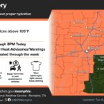 Heat advisory issued as Mid-South heat indices top 100 degrees Photos from US National Weather Service Memphis Tennessee's post