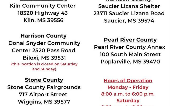 Mississippi opens five disaster centers for Tropical Storm Arthur survivors The Mississippi Emergency Management Agency will open five Disaster Service Centers at noon on Tuesd