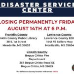 MEMA: Mississippi disaster service centers in three counties to close Friday Photos from Mississippi Emergency Management Agency's post
