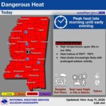 Mississippi under Level 3 heat risk; heat indices could reach 115 degrees 🌡️ Dangerous heat is here