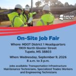Mississippi DOT to hold job fair Sept. 9 in Tupelo Looking for a job in northeast MS?